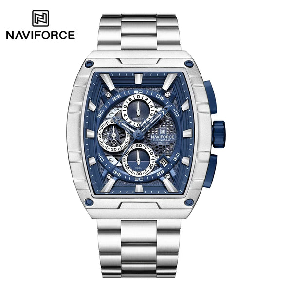 Apex Chronograph Watch | Silver & Blue Chronograph Watch for Men | Stainless Steel & Waterproof